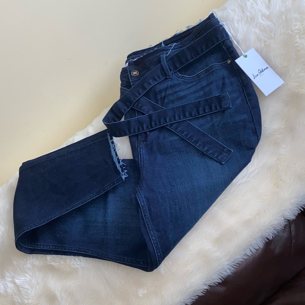 Sam Edelman The Stiletto High Waist Skinny Ankle Jeans with Tie Belt 34 - Picture 3 of 11